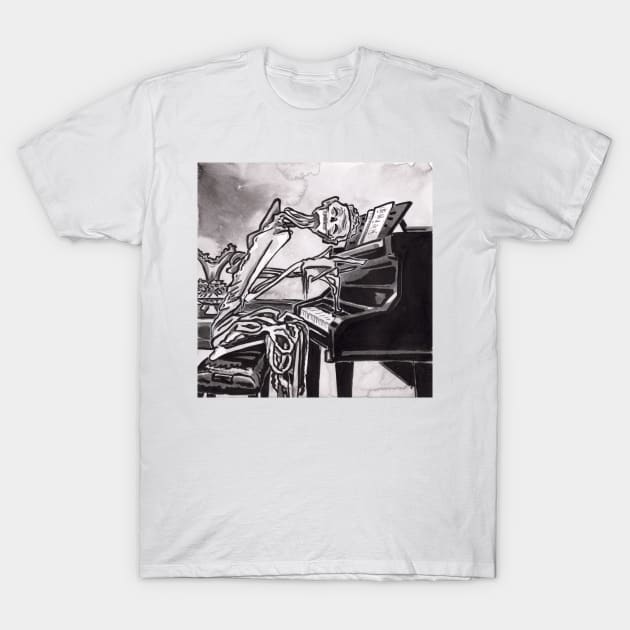 Piano Ghosts T-Shirt by JenTheTracy